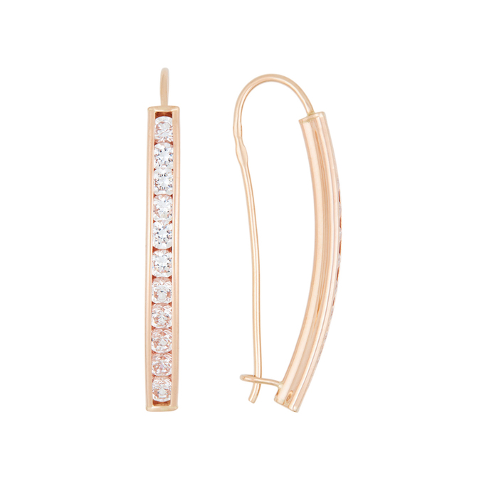 Серьги из золота 585 пробы c фианитами, Л 2508 0462 за 23760