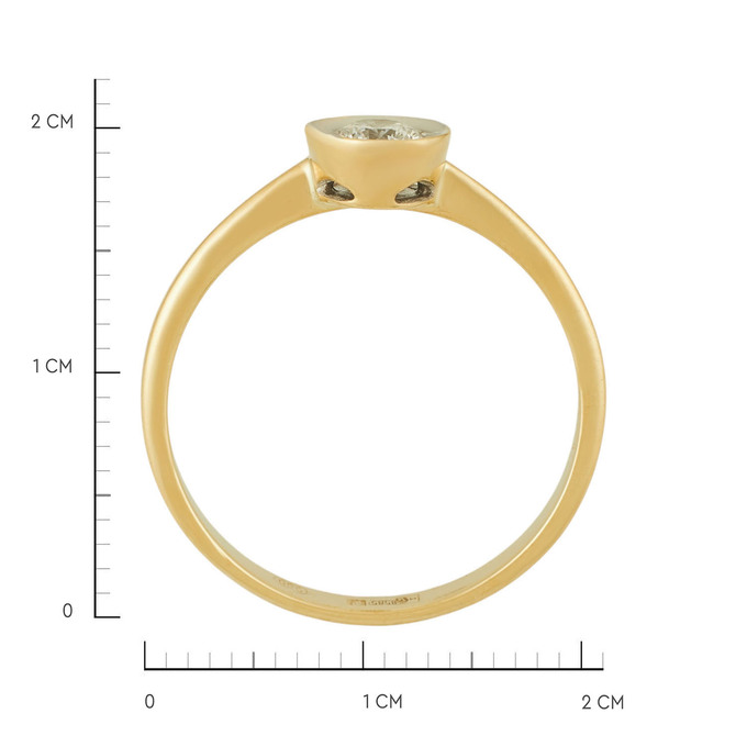 Кольцо из золота 585 пробы c бриллиантом