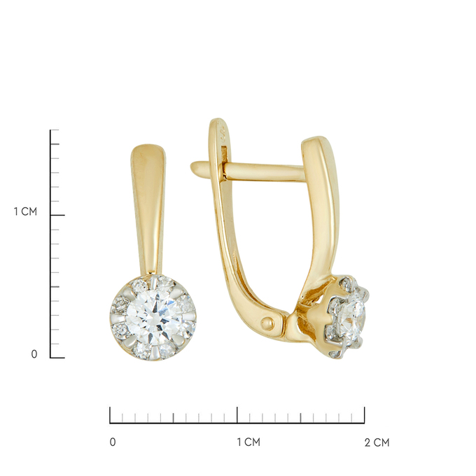 Серьги из золота 585 пробы c бриллиантами, Л 2415 2861 за 74900