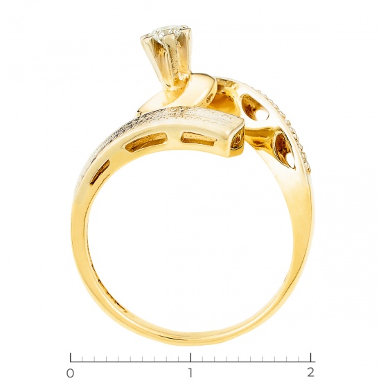 Кольцо из комбинированного золота 585 пробы c 8 бриллиантами, Л57005007 за 26250