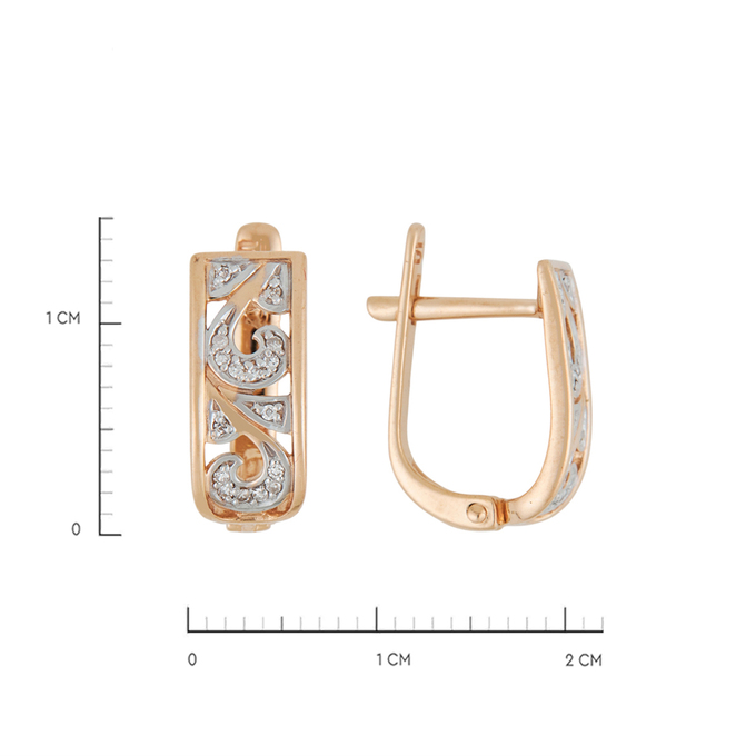 Серьги из золота 585 пробы c бриллиантами, Л 7302 8928 за 20400