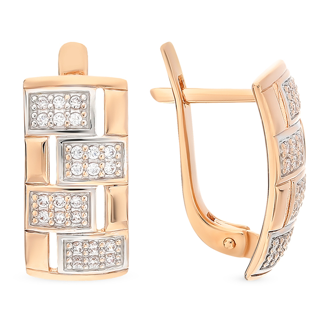 Серьги из золота 585 пробы c фианитами