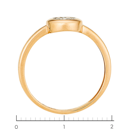 Кольцо из красного золота 585 пробы c 4 бриллиантами, Л18111543 за 13300