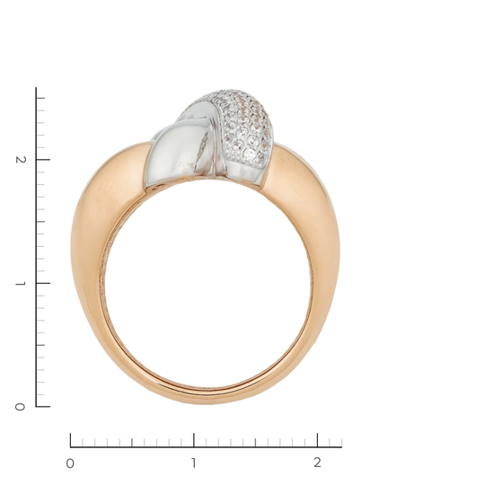 Кольцо из комбинированного золота 585 пробы c 60 фианитами, Л45070778 за 28480