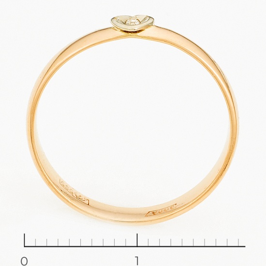 Кольцо из комбинированного золота 585 пробы c 1 бриллиантом, Л48065327 за 8100
