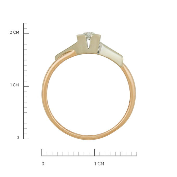 Кольцо из золота 585 пробы c бриллиантом, Л 2509 0277 за 23450