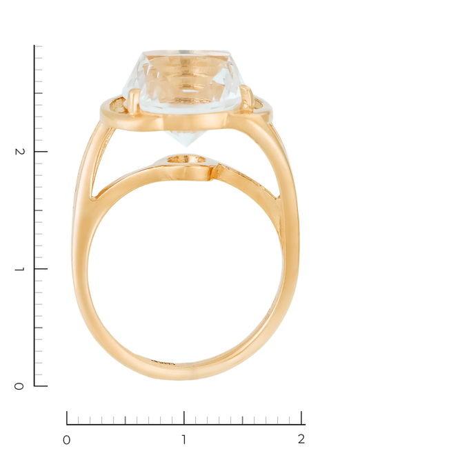 Кольцо из красного золота 585 пробы c 1 горн. хрусталём
