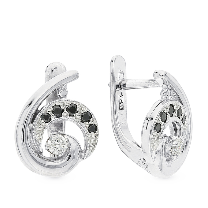 Серьги из золота 585 пробы c фианитами