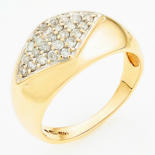 Кольцо из желтого золота 585 пробы c 25 бриллиантами Л23154012 фото 1