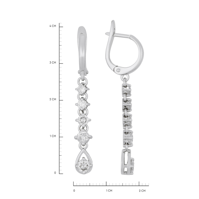 Серьги из золота 585 пробы c бриллиантами, Л 4503 6338 за 109000