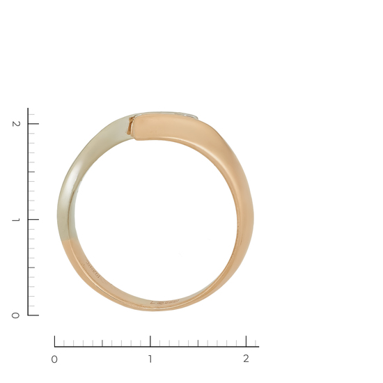 Кольцо из комбинированного золота 585 пробы c 3 бриллиантами, Л11150281 за 22500