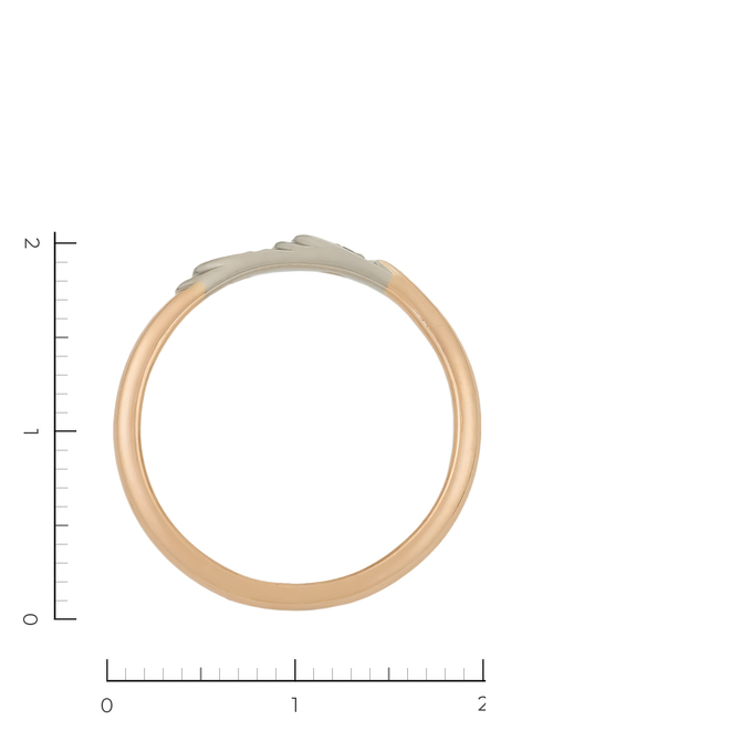 Кольцо из комбинированного золота 583 пробы c 2 бриллиантами, Л 1115 5584 за 28400