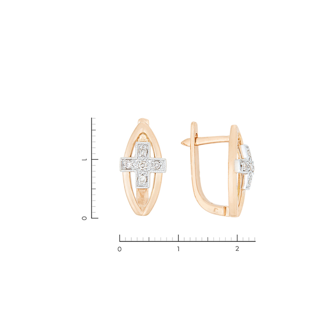 Серьги из золота 585 пробы c 10 бриллиантами, К 0000 1386 за 50400