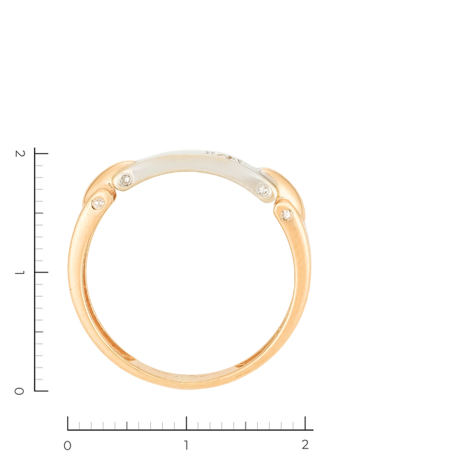 Кольцо из золота 585 пробы c 9 бриллиантами