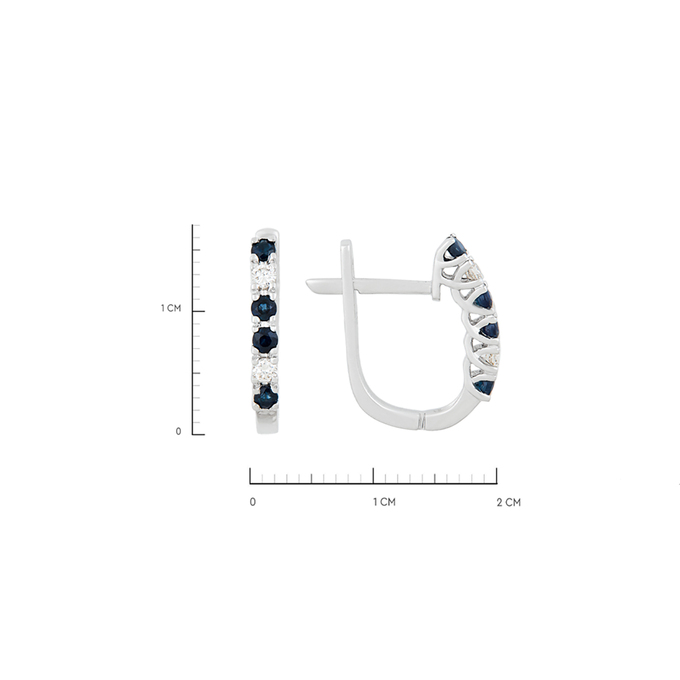 Серьги из золота 585 пробы c сапфирами и бриллиантами, К 0000 3328 за 35800