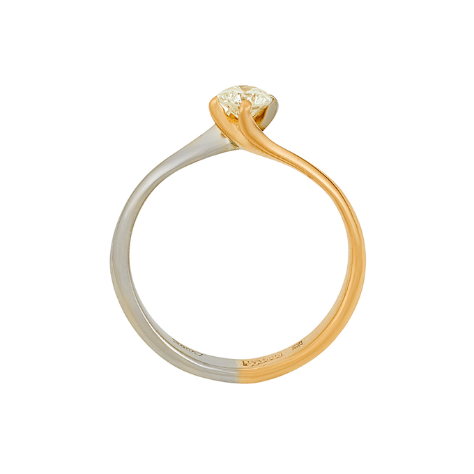 Кольцо из золота 585 пробы c бриллиантом, Л 3309 0641 за 50340