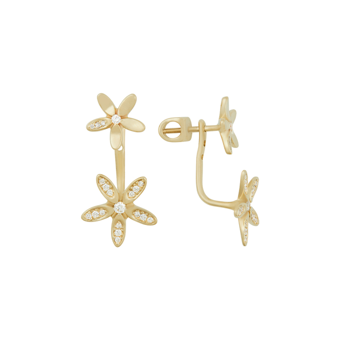 Серьги из золота 585 пробы c бриллиантами, Ц О007 1003 за 108000