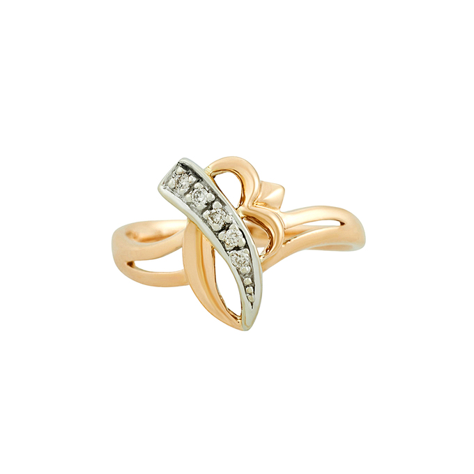 Кольцо из золота 585 пробы c бриллиантами