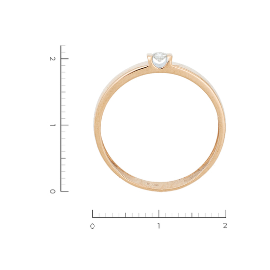 Кольцо из красного золота 585 пробы c 1 бриллиантом, Л18112638 за 18800