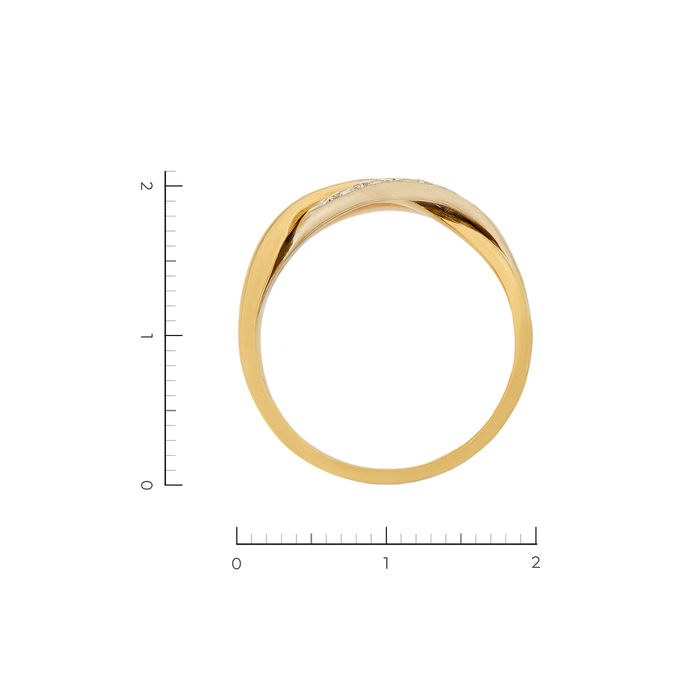 Кольцо из комбинированного золота 750 пробы c 5 бриллиантами, Л 4709 3629 за 48500