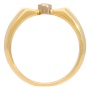 Кольцо из желтого золота 750 пробы c 1 бриллиантом и 2 упр. огр. бриллиантами 004712 фото 2