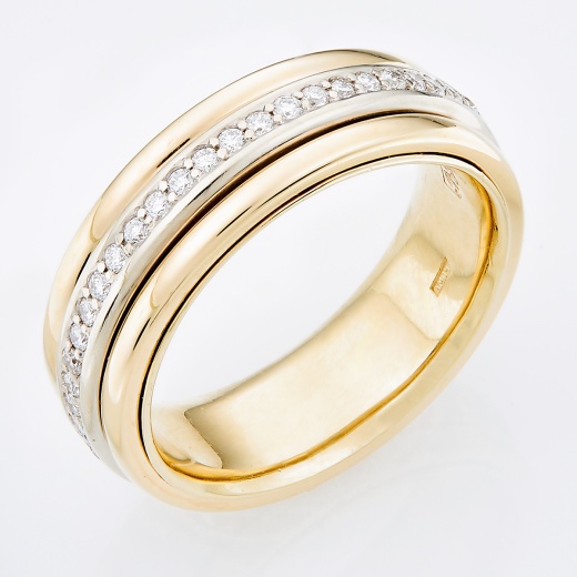 Кольцо из комбинированного золота 585 пробы c 49 бриллиантами Л70003896 фото 1
