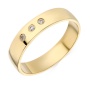Кольцо обручальное из желтого золота 585 пробы c 3 бриллиантами 036014 фото 1