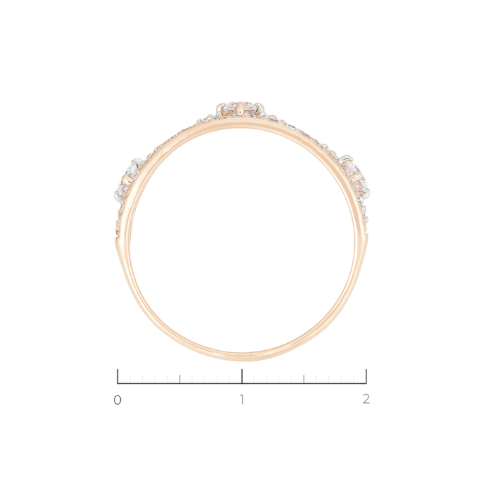 Кольцо из золота 585 пробы c 36 фианитами, Л 7302 7799 за 13040