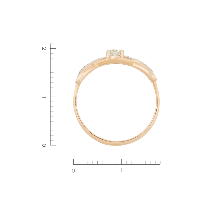Кольцо из красного золота 585 пробы c 16 бриллиантами, Л 1208 1401 за 18320