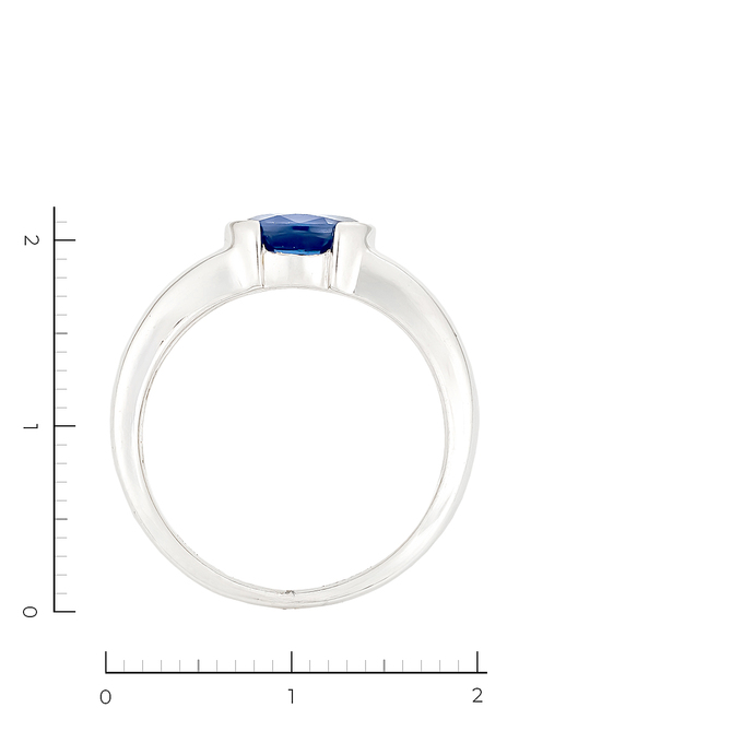 Кольцо из белого золота 750 пробы c 1 синт. сапфиром, Л 2809 9491 за 60160