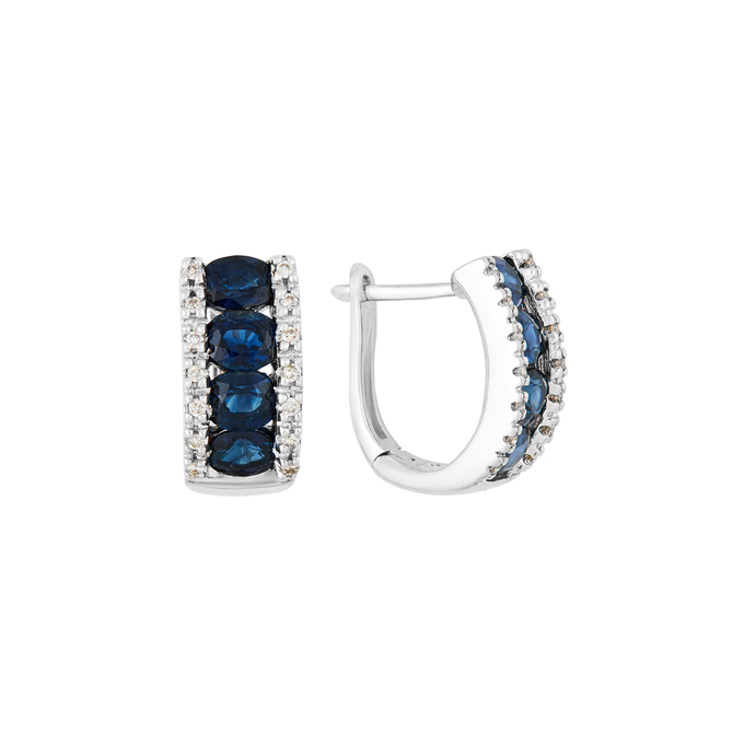 Серьги из золота 585 пробы c сапфирами и бриллиантами, К 0000 3261 за 78200