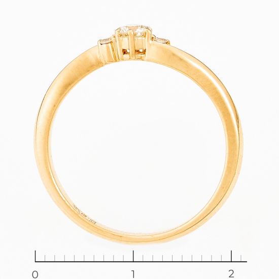 Кольцо из красного золота 585 пробы c 3 бриллиантами и 3 бриллиантами, Л36059655 за 10465