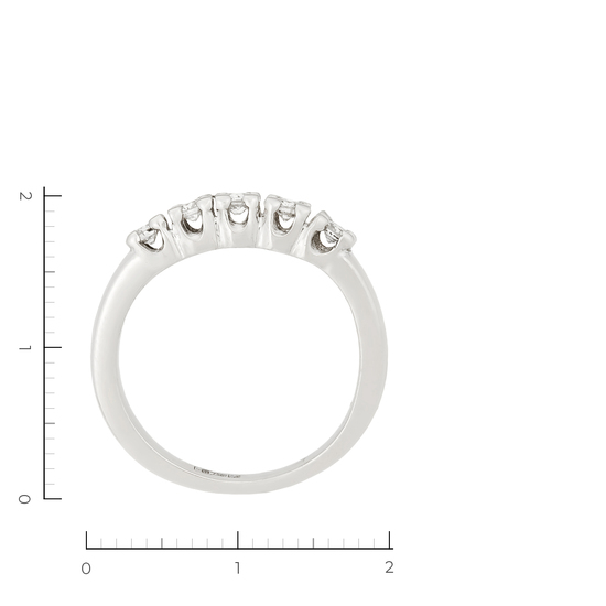 Кольцо из белого золота 750 пробы c 5 бриллиантами, Л58043727 за 42000