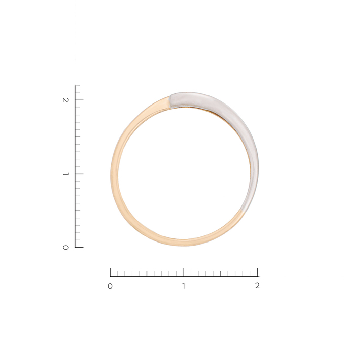 Кольцо из комбинированного золота 585 пробы c 1 бриллиантом, Л 0408 2263 за 13230