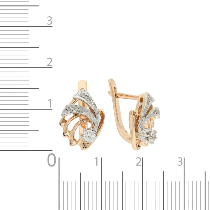 Серьги из золота 585 пробы c бриллиантами