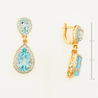 Серьги из золота 585 пробы c фианитами и 4 топазами