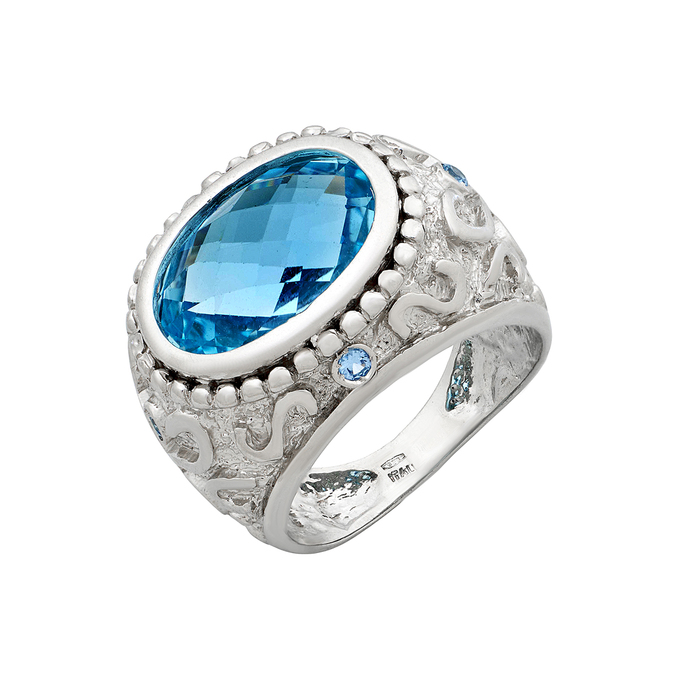 Кольцо из золота 585 пробы c топазами