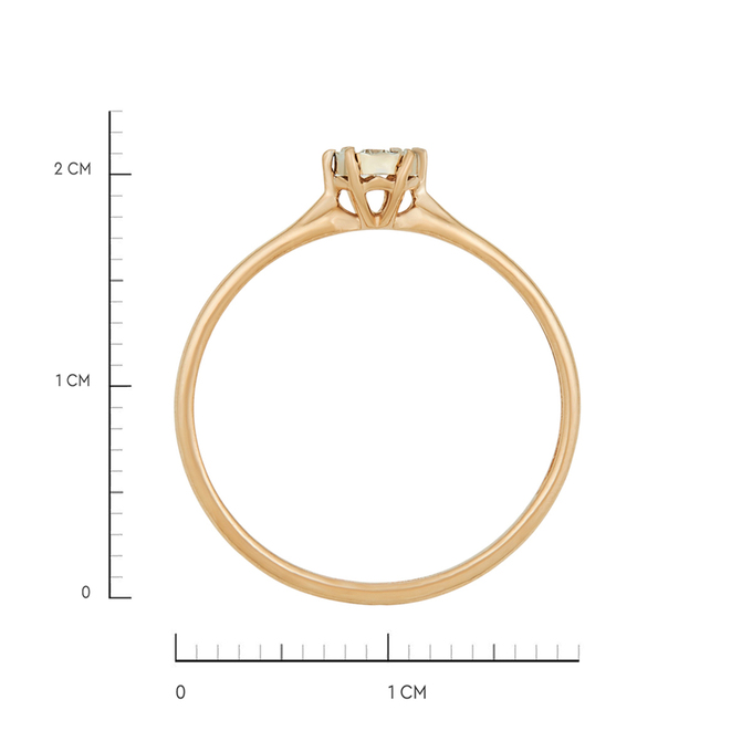 Кольцо из золота 585 пробы c бриллиантом, Л 0408 8147 за 14000