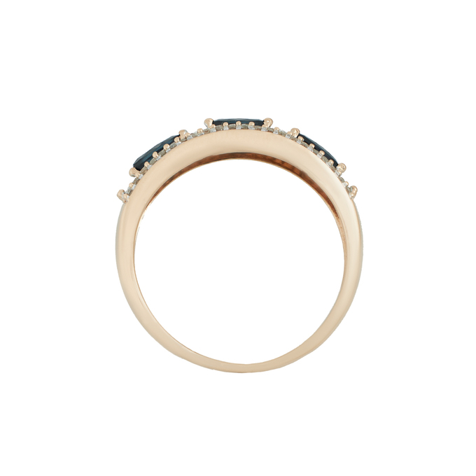 Кольцо из золота 585 пробы c сапфирами и бриллиантами, Л 3507 0444 за 43600