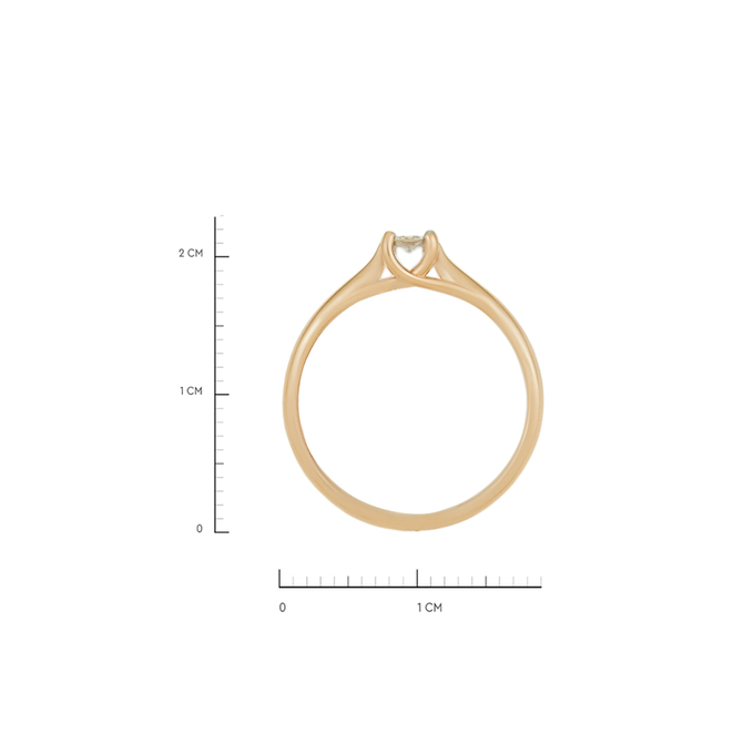 Кольцо из золота 585 пробы c бриллиантом, Л 3606 6073 за 19120
