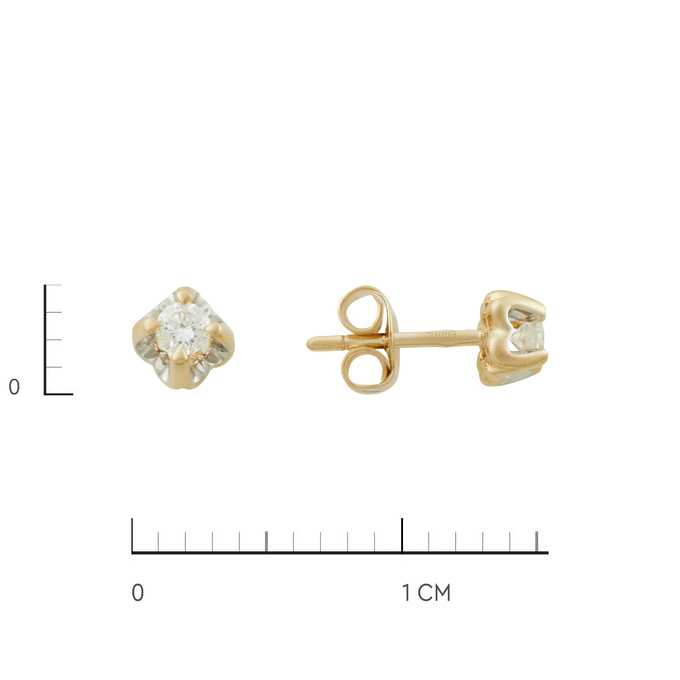 Серьги из золота 585 пробы c бриллиантами, Л 7502 9676 за 30720