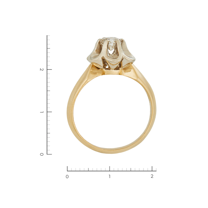 Кольцо из комбинированного золота 750 пробы c 1 бриллиантом, Л 3112 5015 за 192000