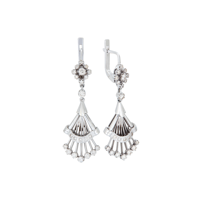 Серьги из золота 585 пробы c 44 бриллиантами, Л 4502 5865 за 165000