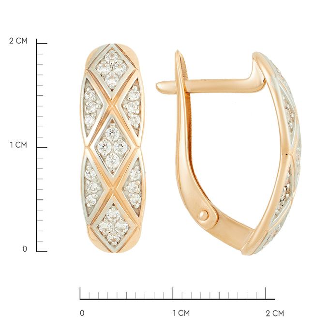 Серьги из золота 585 пробы с фианитами, Ц О007 3716 за 30800