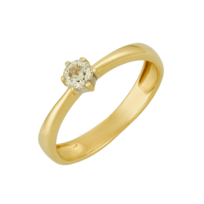 Кольцо из золота 585 пробы c бриллиантом