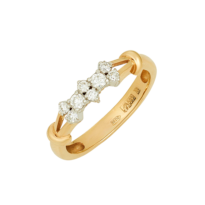 Кольцо из золота 585 пробы c бриллиантами