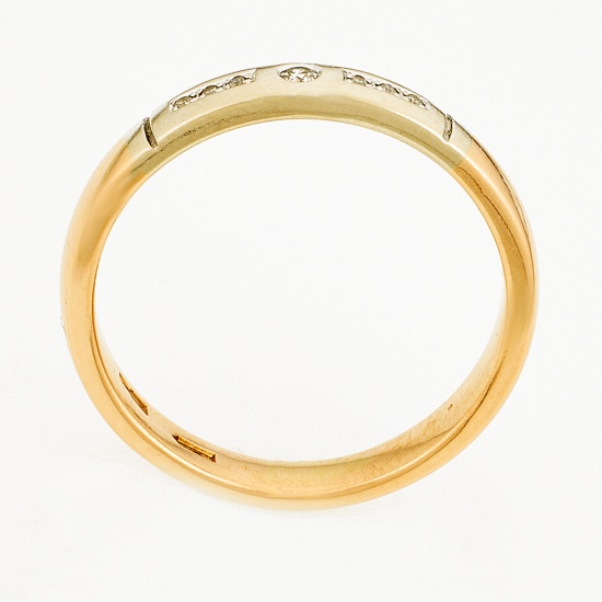 Кольцо из комбинированного золота 585 пробы c 7 бриллиантами, Л19107193 за 11700