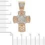 Крестик из комбинированного золота 585 пробы c 4 бриллиантами 095569 фото 2