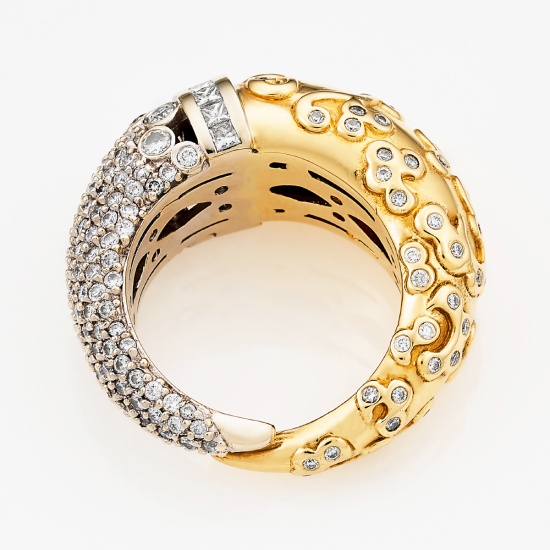 Кольцо из комбинированного золота 750 пробы c 216 бриллиантами, Л46075118 за 279000