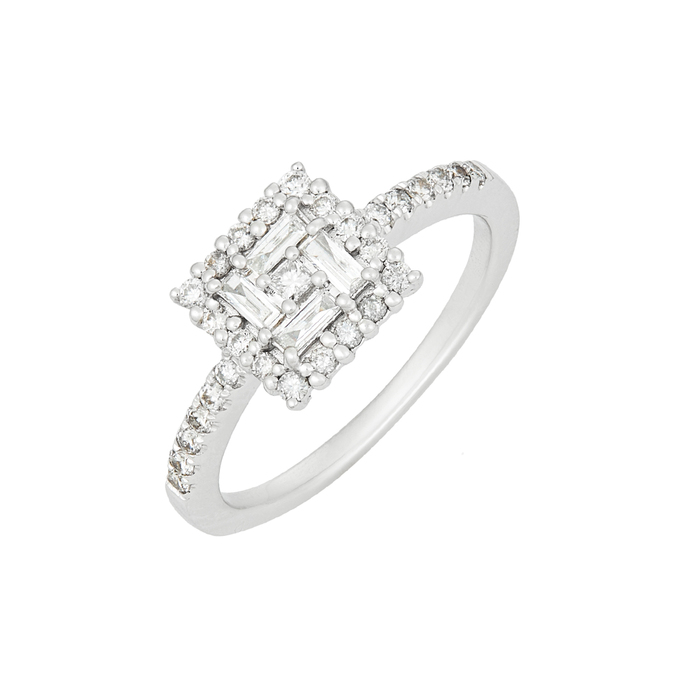 Кольцо из золота 585 пробы c бриллиантами